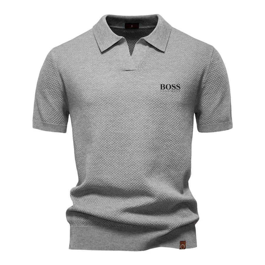 Refined casual knit polo shirt