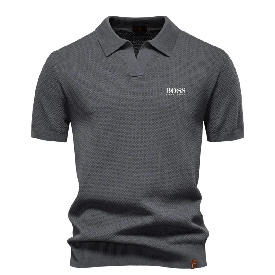 Refined casual knit polo shirt