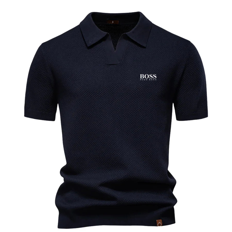 Refined casual knit polo shirt