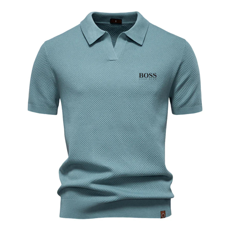 Refined casual knit polo shirt